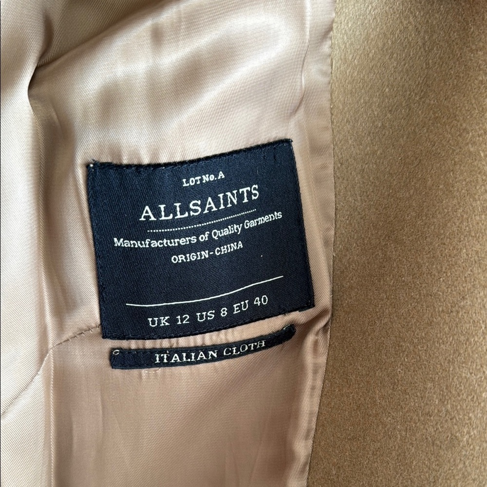ALL SAINTS Elegant Tan Women's Coat - Picture 2 of 11